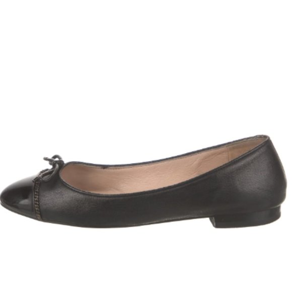 STUART WEITZMAN Leather Chain-Link Accents Ballet Flats - Picture 2 of 5